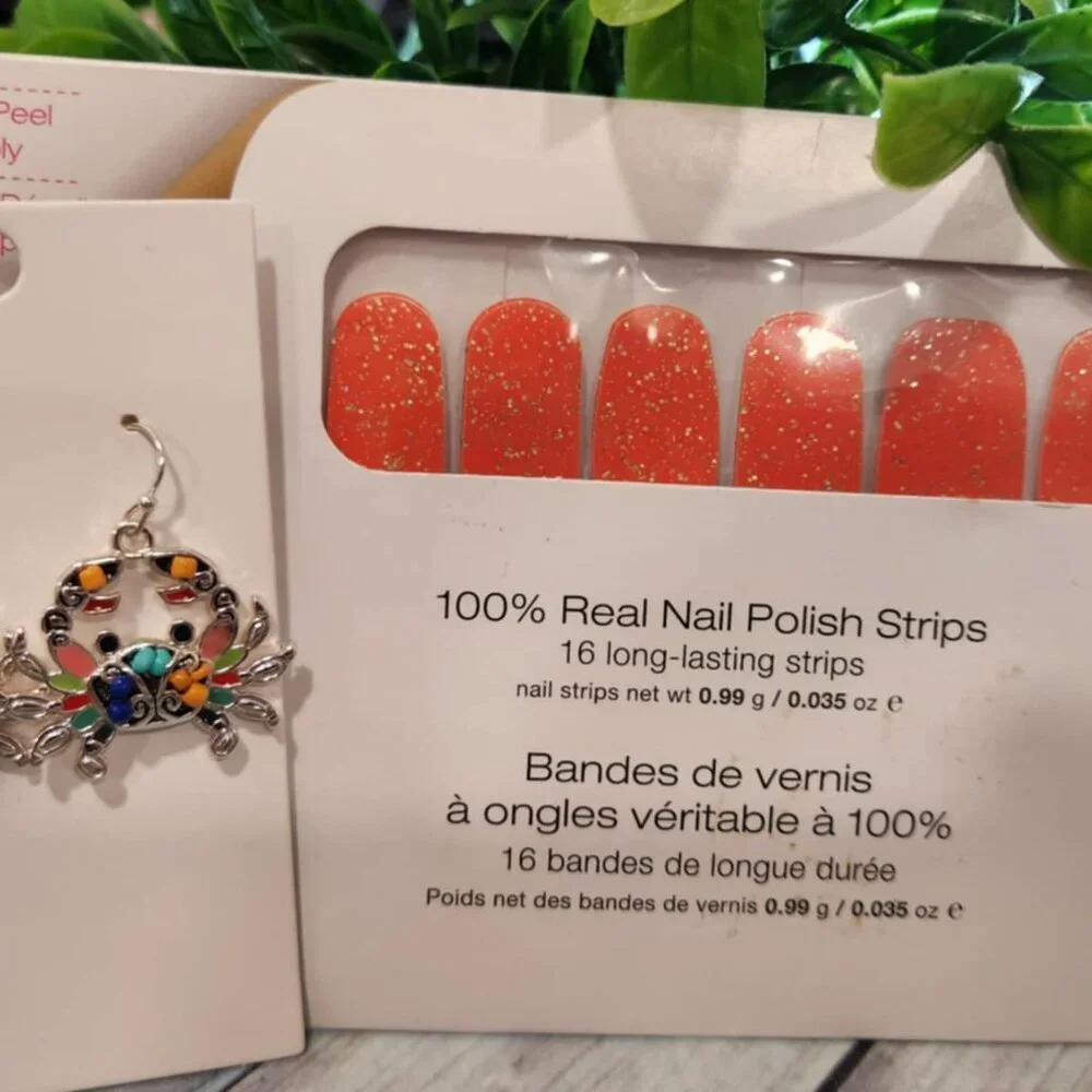 Color Street Orange Crab Press On Nail Bundle